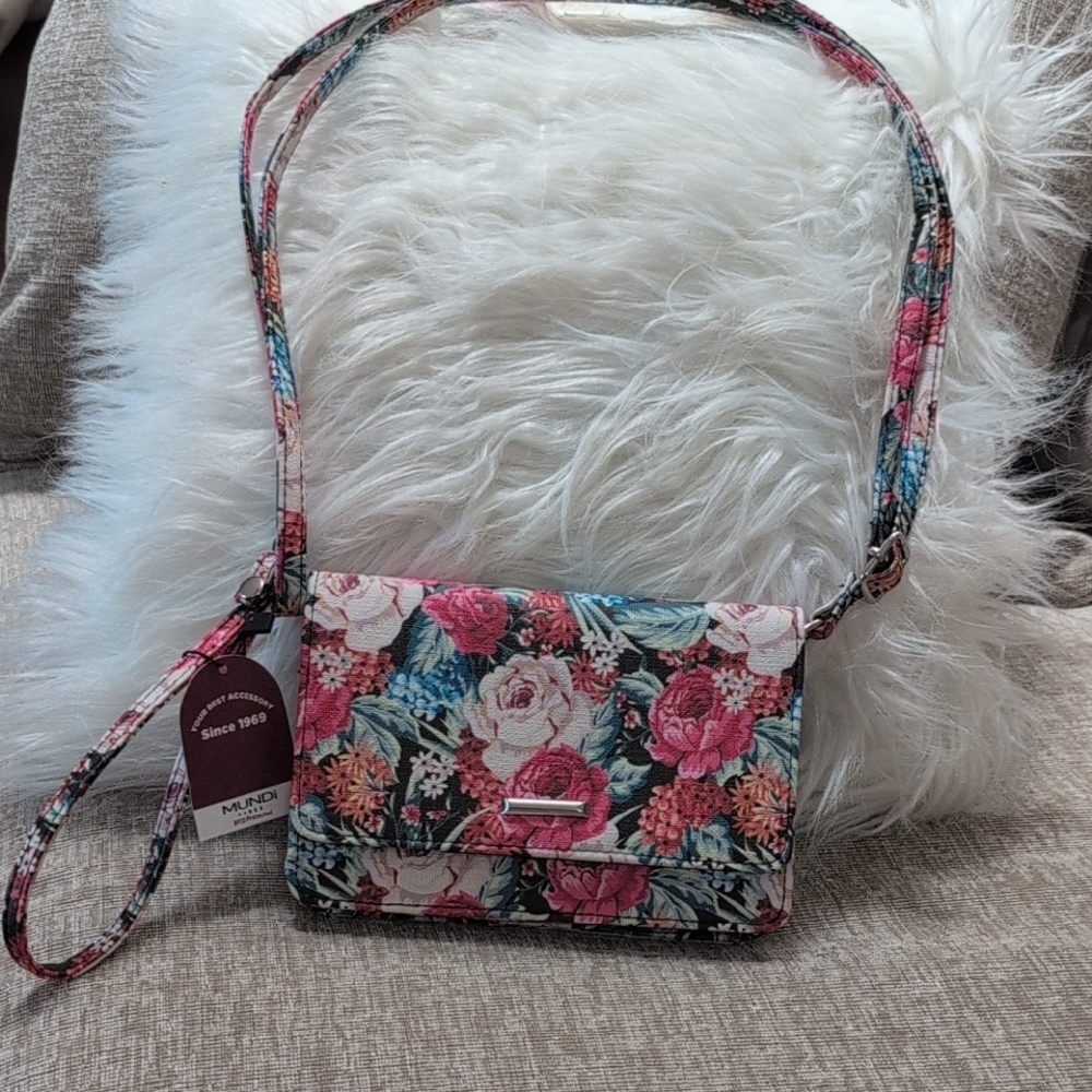 Mulberry Floral Crossbody Bag - Pink and Green Floral